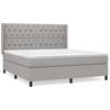 3131681 vidaXL Lit à sommier tapissier avec matelas Gris clair 160x200cm Tissu