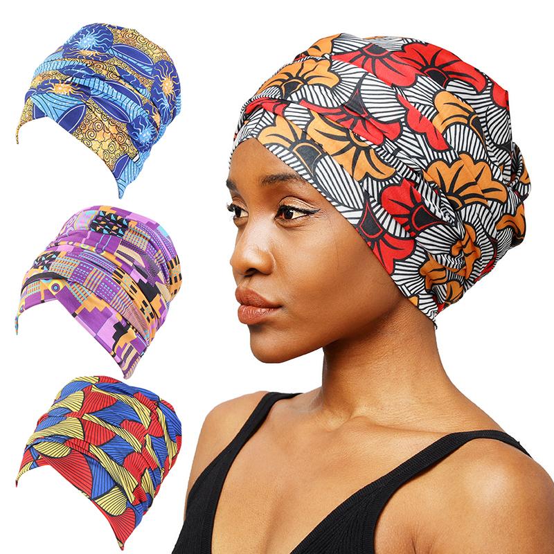 New Women African Print Turban Soft Headwraps Headband Long Hair Head Wrap Scarf Tie Head Scarf Bandanas Hair Accessories