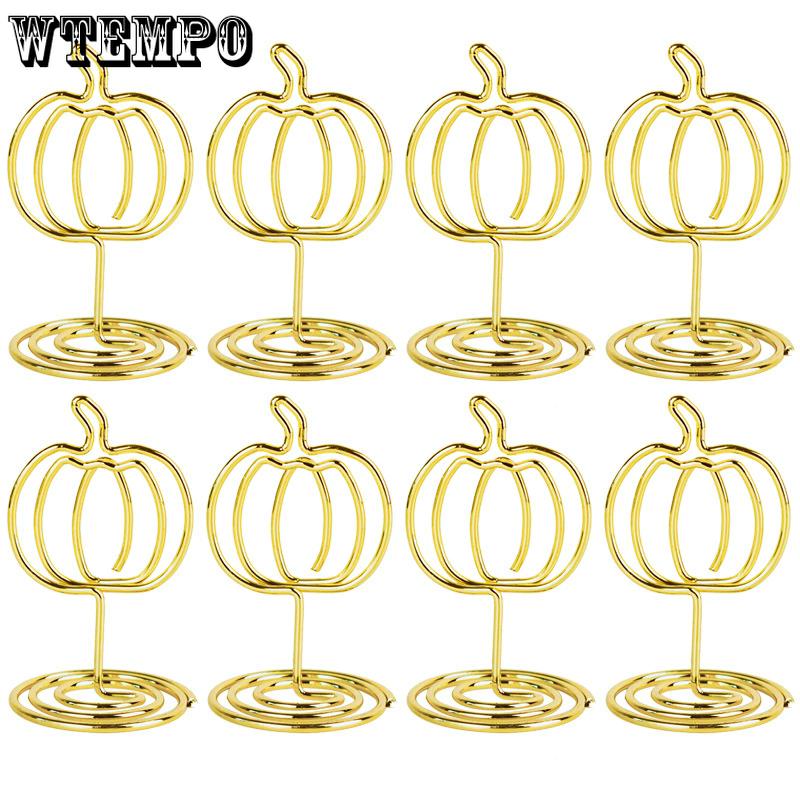 WTEMPO Creative Pumpkin Shaped Design Card Holders Office Table Card Holders DIY Desk Sign Holders Table Number Holder Stands Picture Holders