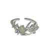 Imitation Chalcedony Open Ring Rabbit Personality Kitten Niche Design Light Luxury High-End Ring