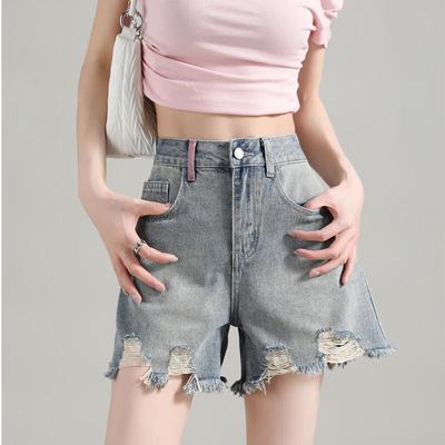 TONLION 2025 Summer Casual Raw-Hem Denim Shorts