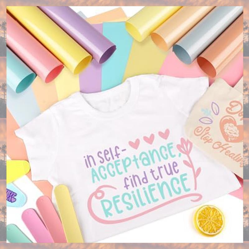 2025 Trend Pastel Iron-On Vinyl Bohemian Heat Transfer Vinyl Set HTV Vinyl Set 8 Pastel Htvs For T-Shirts, Apparel, Easy To Cut