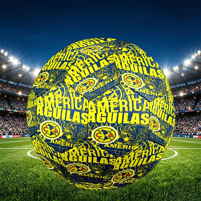Club America Print Size 5 Soccer Ball, PU Wear Resistant Football for Match Training and Daily Practice, Birthday Gift for Soccer Fans