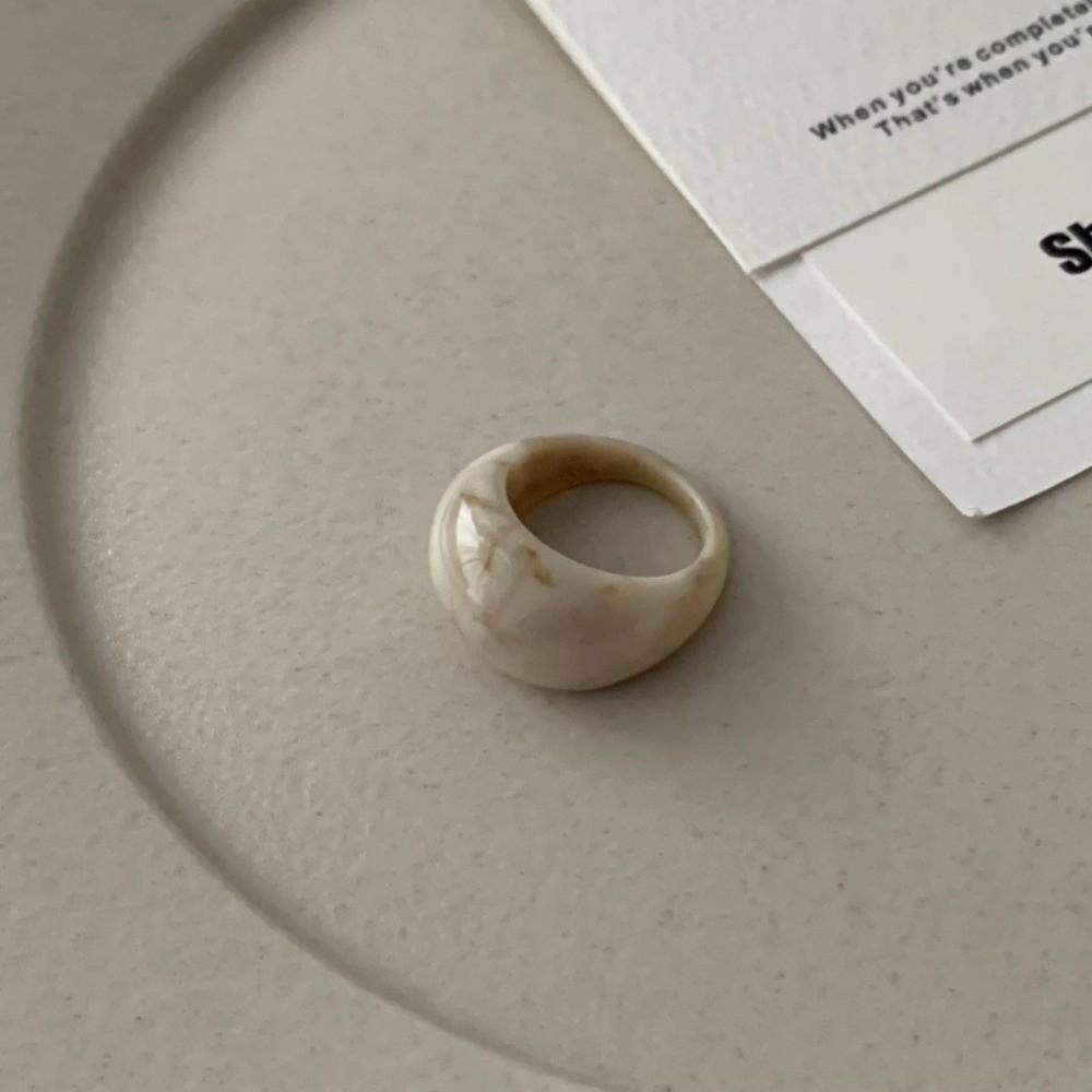 Chic Colorful Arc Wide Rings Transparent Jewelry Gift Fashion Geometric Irregular Ring  Women