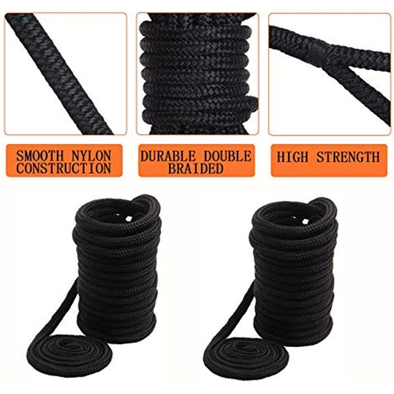 2/4Packs Double Braided Nylon Dock Lines Rope Marine Mooring Rope 3/8 1/2 Boat Ties To Dock Line 12 Inch Eyelet Boat Anchor Rope