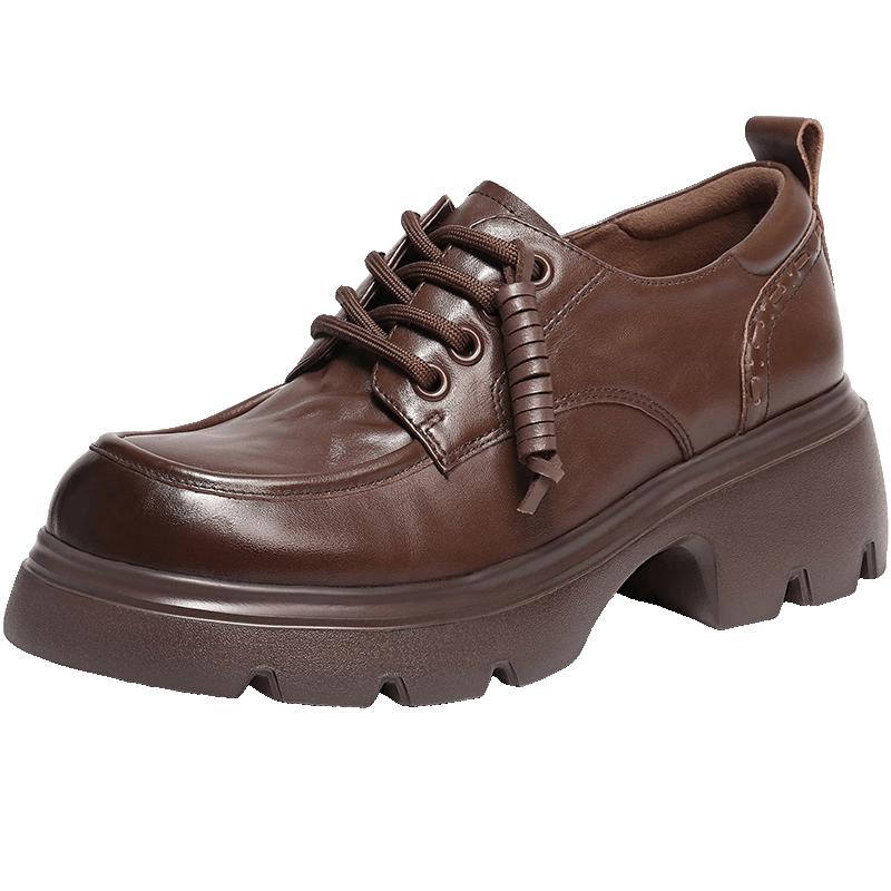 Belle Women s Vintage Wrinkled Leather Oxford Shoes 35