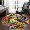 1pc Office Carpet Chair Mats Colorful Birds Floral Pattern Perfect for Decorating Office Chairs, Living Rooms, Or Bedrooms