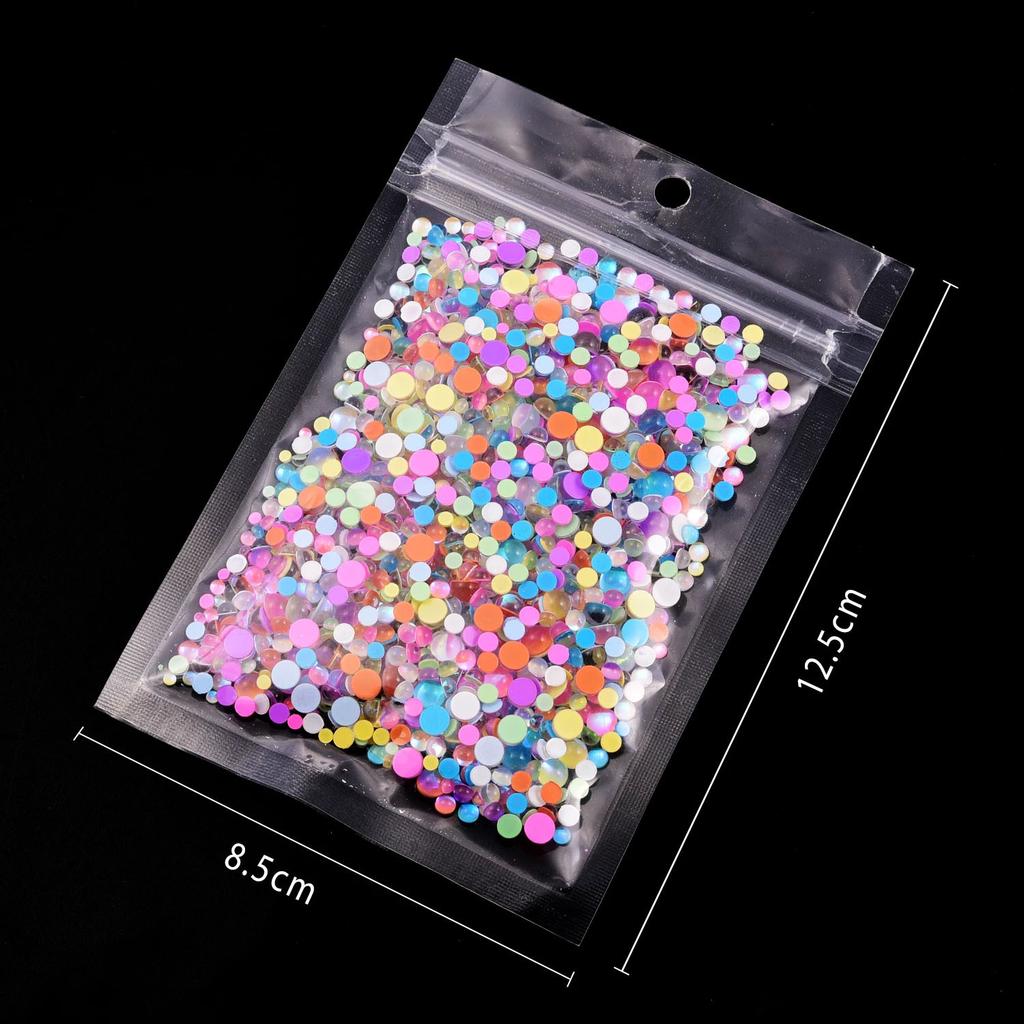 Crystal Glass Mocha Semicircular Pearl Nail Bead Diy Nail Art Man Fish Bead Beauty Mobile Phone Accessories