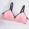 Wireless Push-Up Cotton Bra for Women - Solid Color, Two-Row Buckle, Small Cup