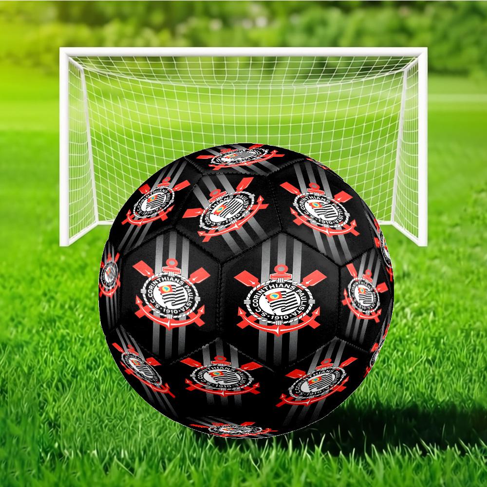 Sport Club Football Crest Printed Size 5 Soccer Ball - Durable, Machine-stitched, Soft and Comfortable, Suitable for Training and Matches Gift