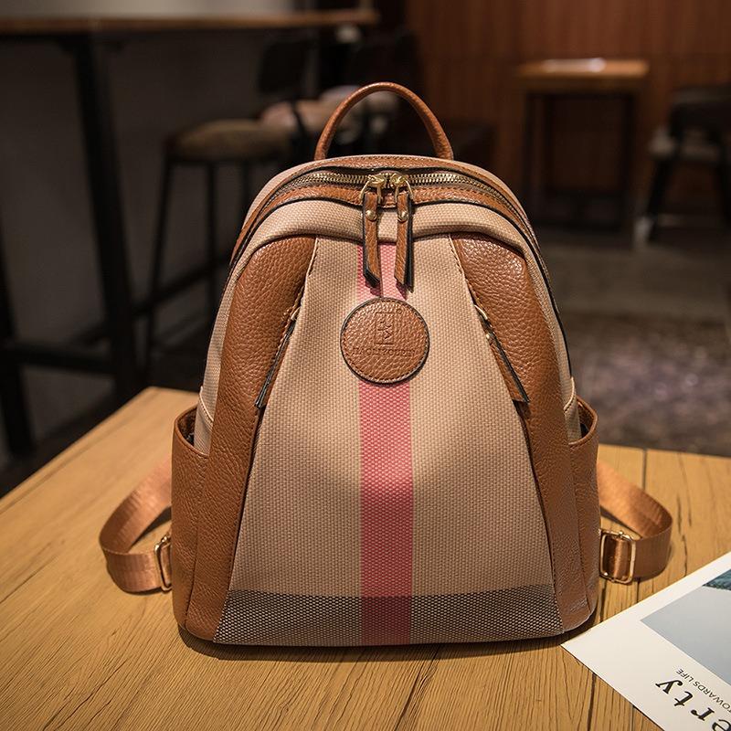 Today's popular bags women's new plaid print backpack versatile casual women's backpack