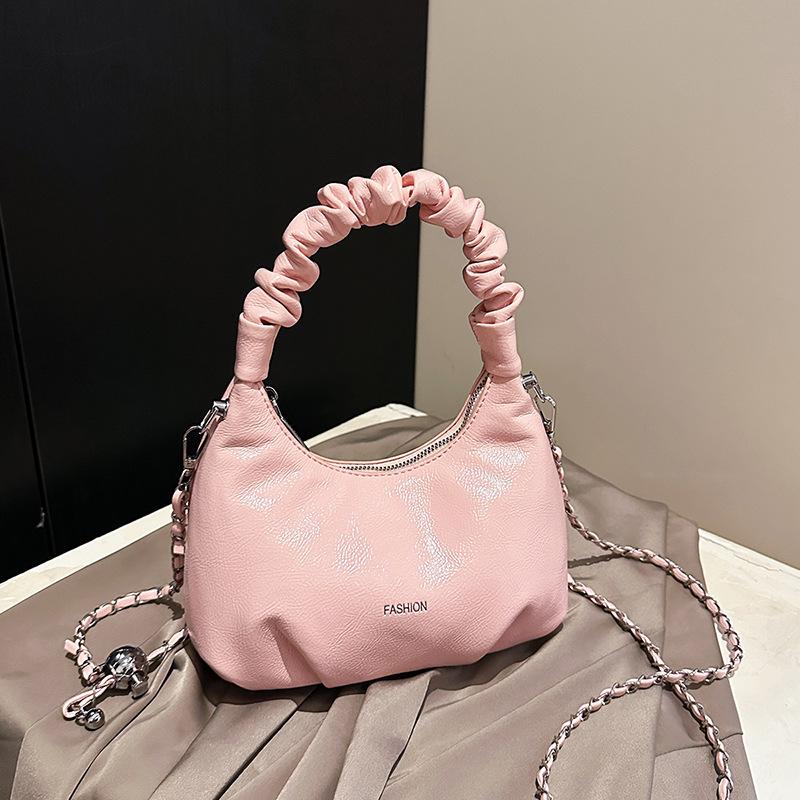 Premium red bag women's new versatile chain messenger bag exquisite pleated handbag