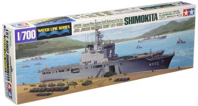 Tamiya Serie Linea di Galleggiamento Nave da Trasporto Forze Marittime Shimokita Modello in Plastica 31006 1/700 N.006 Autodifesa LST-4002