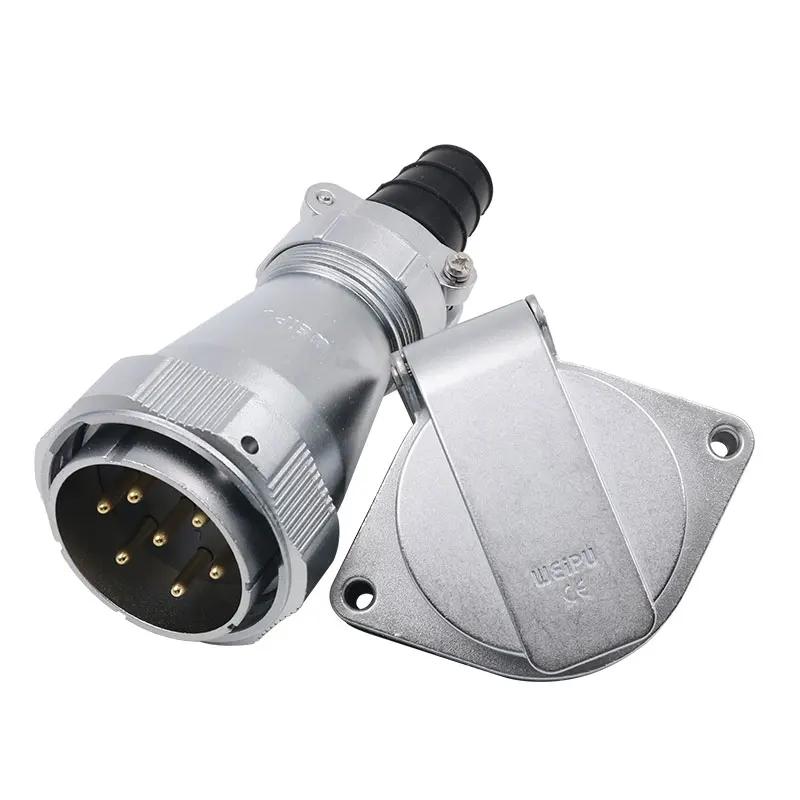 WEIPU WY48 TI+ZG IP67 5pin 7pin 20pin 27pin 38Pin 42Pin Industry Aviation Automotive Connector Adapter Male Female Plug Socket