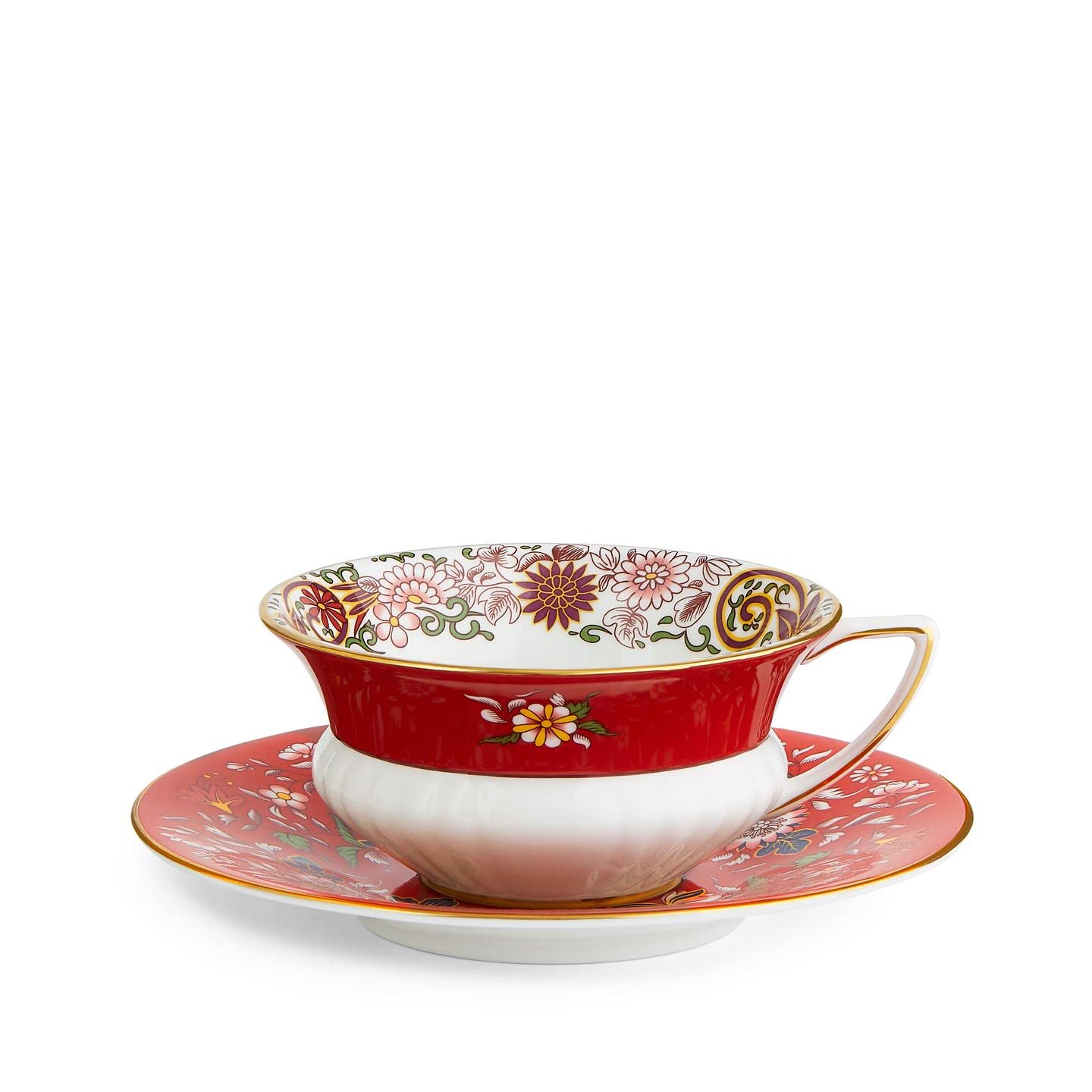 

[Officially Imported] Wedgwood Wanderlust Crimson Orient Teacup & Saucer 200ml, Wedding Gift