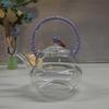 High Borosilicate Glass Teapot, Kung Fu Style Flower Design, Women's Household Kettle, In Stock