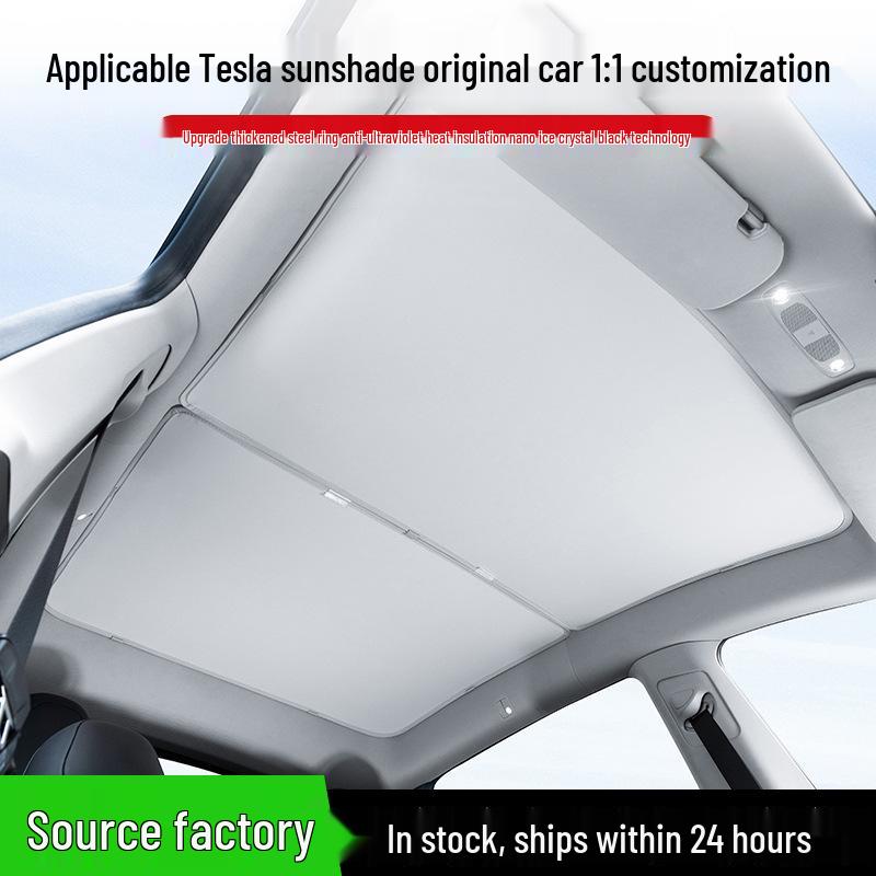 Tesla Model 3 Refresh YL Sunshade: Skyview Sunroof Heat Insulation & Sun Protection.