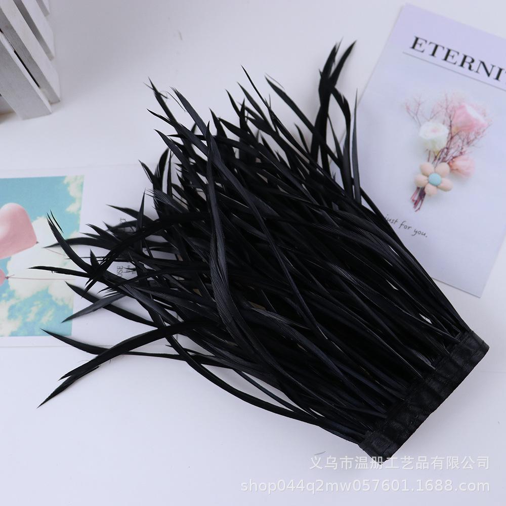 

Goose Feather Unilateral Tear Cloth Edge 15-20Cm Clothing Accessories Pendant Material Goose Feather Cloth Belt Multi-Color Diy чёрный