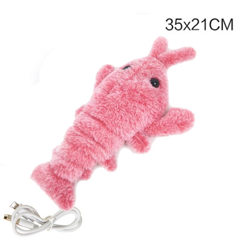 Jouet électrique pour chat sauteur, Simulation de mouvement de crevette, homard, jouets électroniques en peluche pour chien, chat, jouet Animal en peluche pour enfants