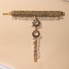 Exotisches Finger-Diamantbesetztes Blumen-Zirkon Fransenarmband, Retro Ethnischer Bohème-Temperament Schmuck