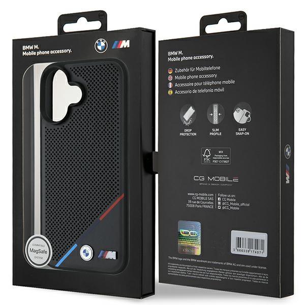 Bmw Bmhmp16M23Pupdk Iphone 16 Plus 6.7Czarny/Black Hardcase M Perforated Tricolor Line Magsafe