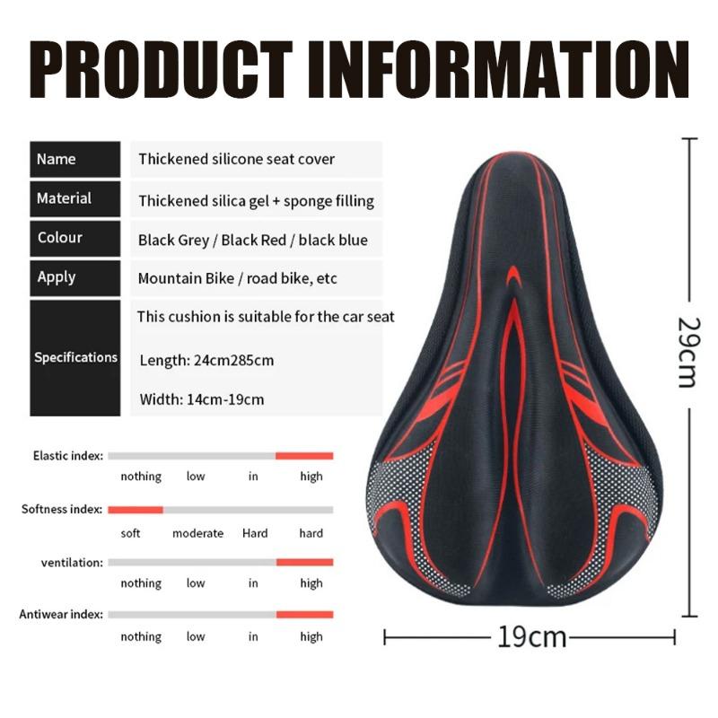 3D MTB Bike Saddle GEL Bicycle Seat Cover Unisex Road Bikes Bicycle Soft Bike Seat Covers Carbon Journey Cycling Accessories