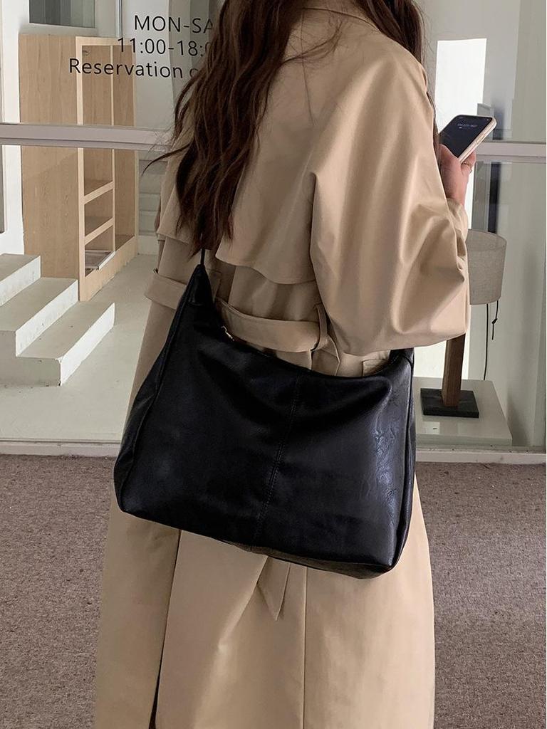 Meilade 2025 Autumn/Winter Retro Korean Tote Bag - Large Capacity, Versatile Crossbody Women's Handbag