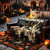 1pc Digital Print Nap Blanket, Zombie Walking Dead Blanket for Home Use, All Season Warmth, Christmas and Valentine's Day Gift Blanket