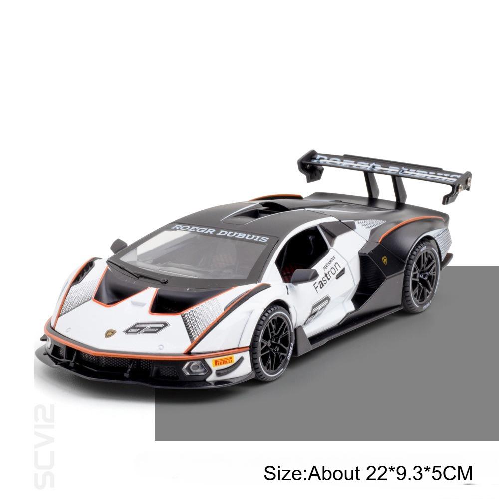 1:24 SVJ63 SCV12 Super Car Model Toy Exquisite Interior Metal Body Rubber Tires Vehicles Models Miniature Toys Collectible Item
