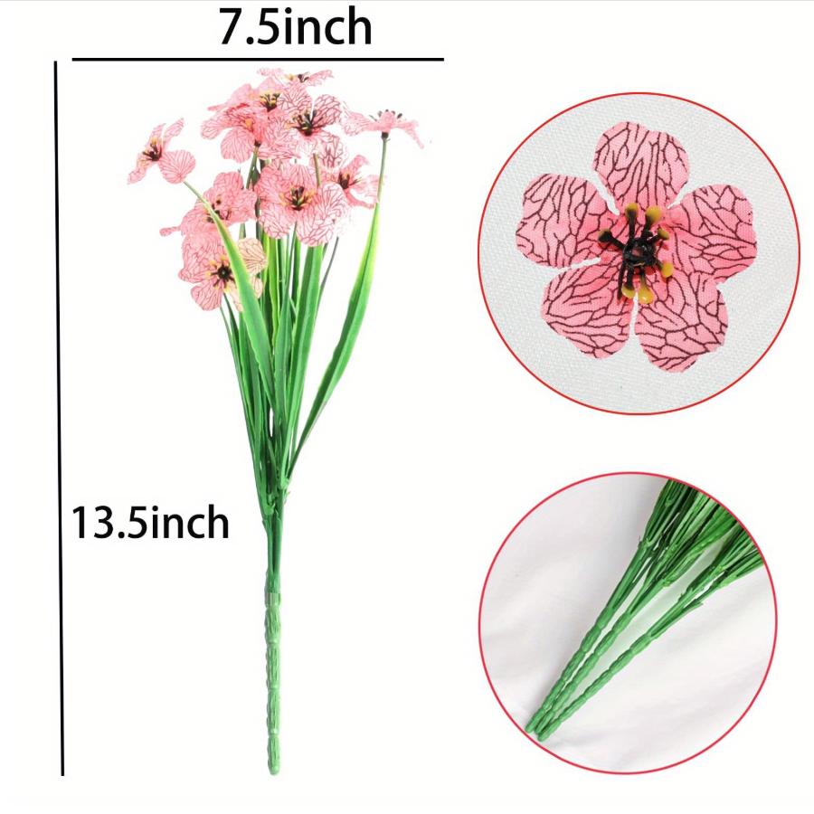 5pcs Artificial Flowers Fake Flowers Simulated Bouquet Plants For Home Vase Decor Grden Decoration Non Fading Simulation Plastic
