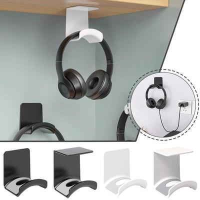 Headphone Stand Hanger Under Desk/Wall Mount Hook Storage Rack for Office and Home Space Saving Bracket White/Black