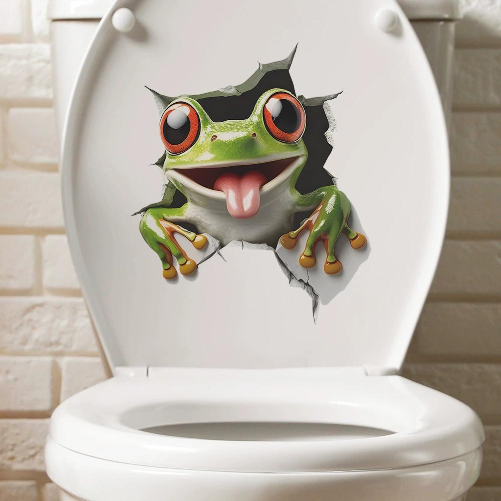 

Cute 3D Cartoon Cat Toilet Seat Decal Self-Adhesive Bathroom Sticker for Water Tank & Door Vinyl Car Decals 25x29cm