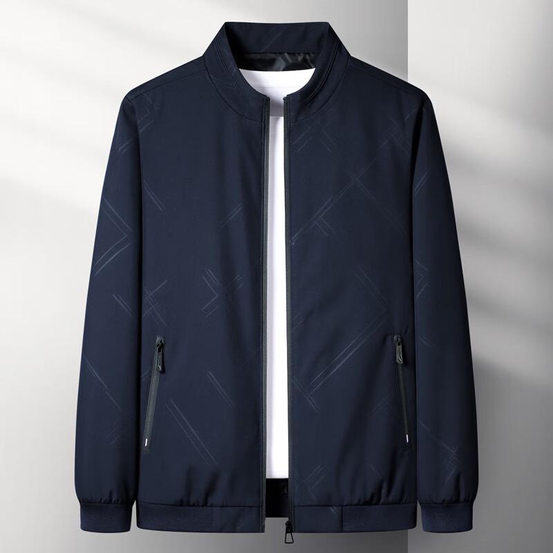 ROMON Men's Stand-Collar Baseball Jacket