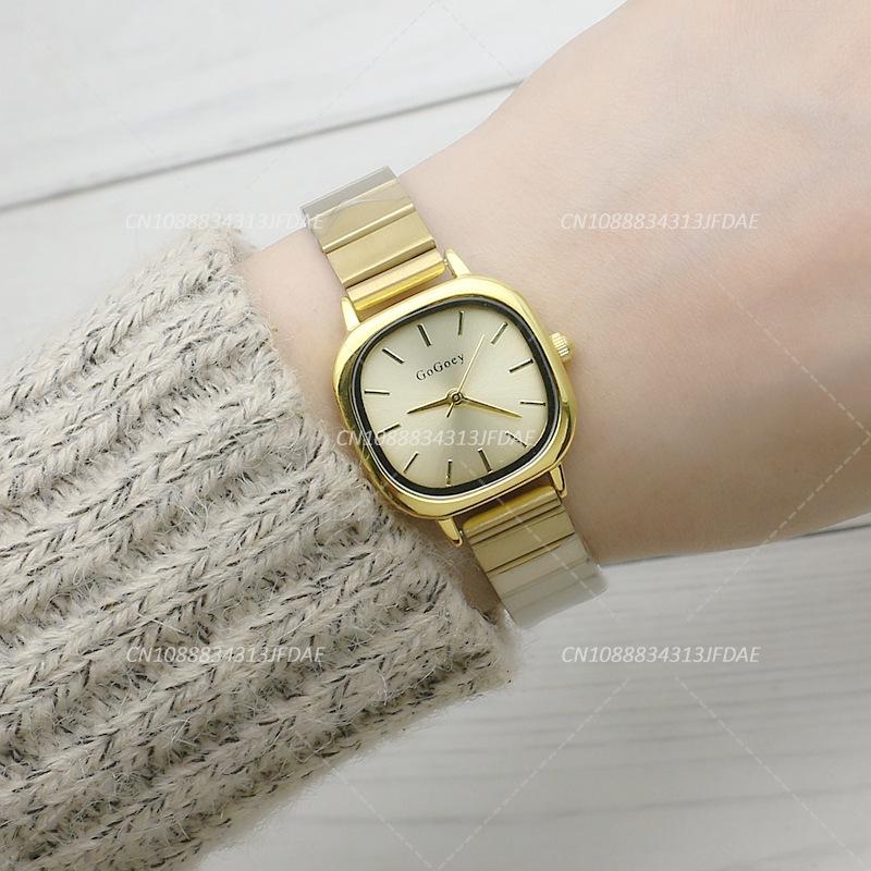 New Luxury Ladies Quartz Watch Fashion Simple Gold Women Stainless Steel Clock Wristwatches Gifts Montre Femme