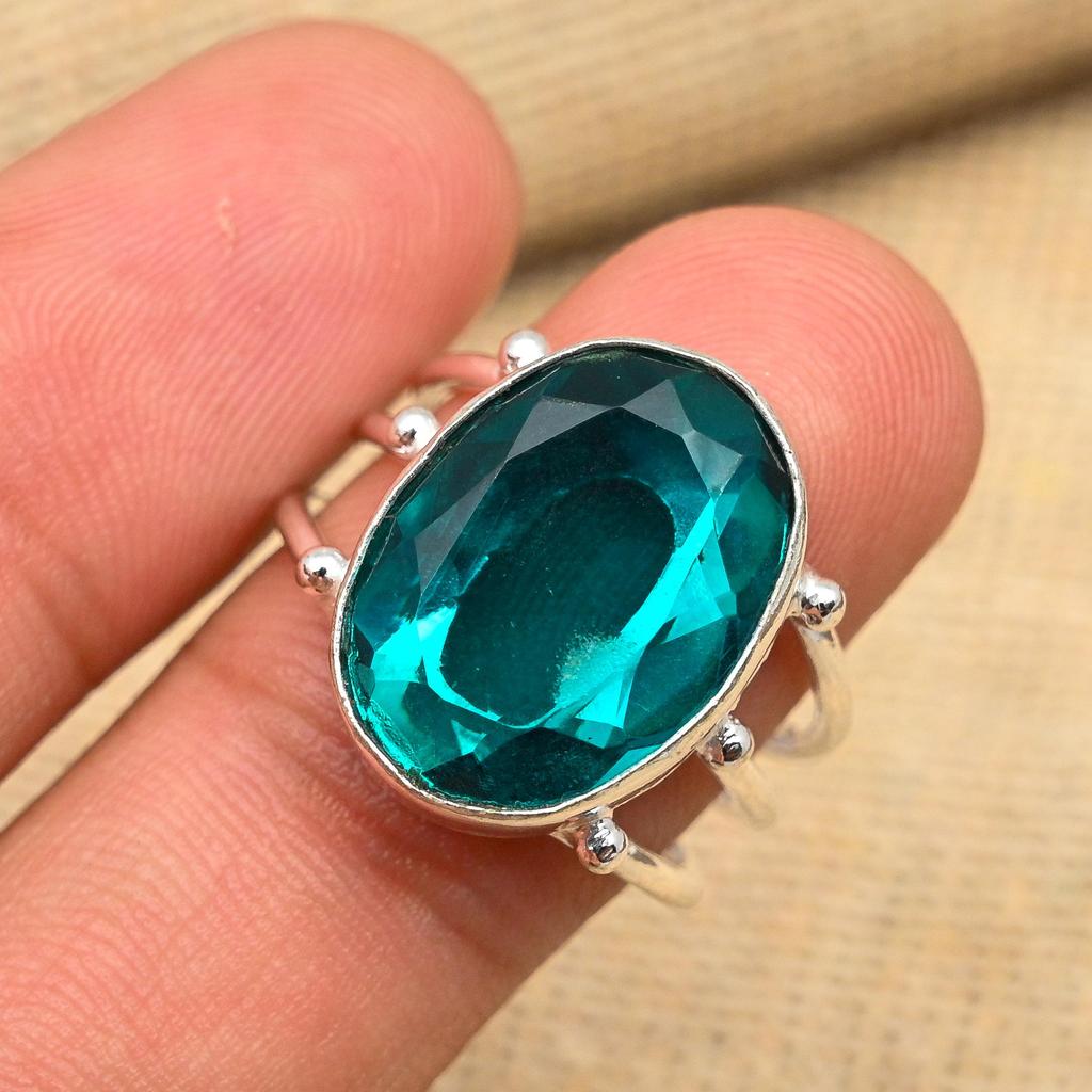 Indicolit-Turmalin-Edelstein, 925er-Sterlingsilber, handgefertigter Schmuck, schöner Ring für Sie