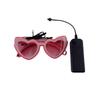 Lunettes LED Carrées Lunettes Cœur Lumineux Lunettes de Soleil Lumineuses Décoratives Fête