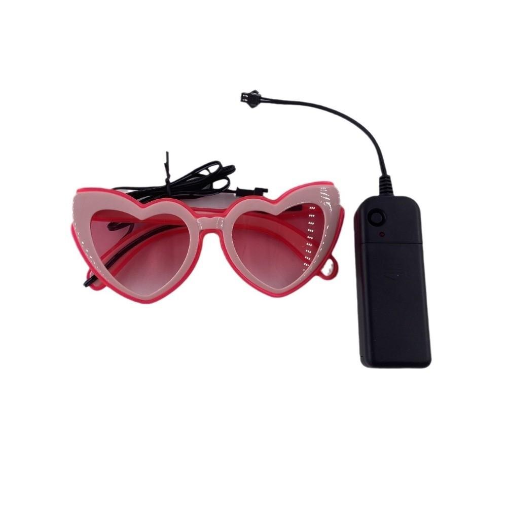 Lunettes LED Carrées Lunettes Cœur Lumineux Lunettes de Soleil Lumineuses Décoratives Fête