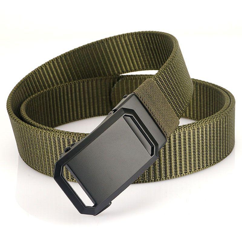 Ceinture Tactique en Toile à Boucle Automatique pour Homme - Nylon Imitation, Loisirs de Plein Air, Style Militaire