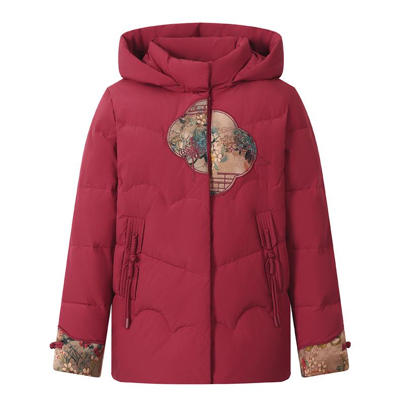 Genuine Mid-Length Women's Down Jacket - 90% White Duck Fill, Stylish for Moms and Grandmas, Thickened for Warmth