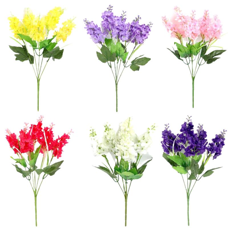 Artificial Hyacinth Lavender Silk Bouquet Durable Fake Flowers for Home Office Garden Wedding Reception Decorations