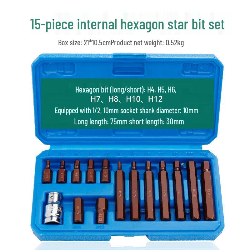 1/2'' Hex Torx Extended 12-Point Impact Socket Set