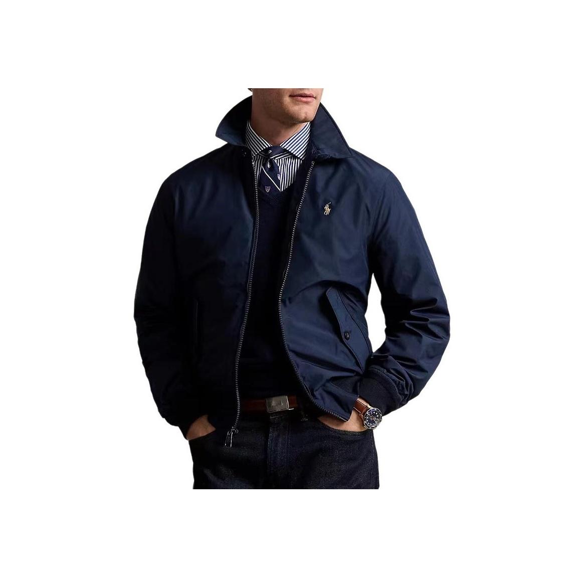 

Polo Ralph Lauren Solid Logo Вышитый Молния Длинный Рукав Куртка Мужские Куртки Темно-Синий 710938512-001 M