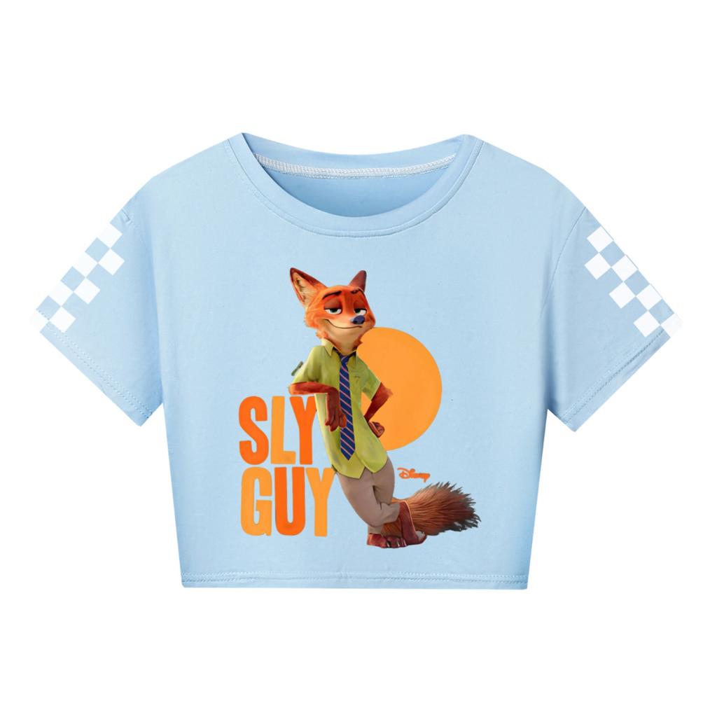 Modische Rundhals-Kurzarm-Arbeitskleidung bedruckte Oberteile für Kinder-Sommeroberteile