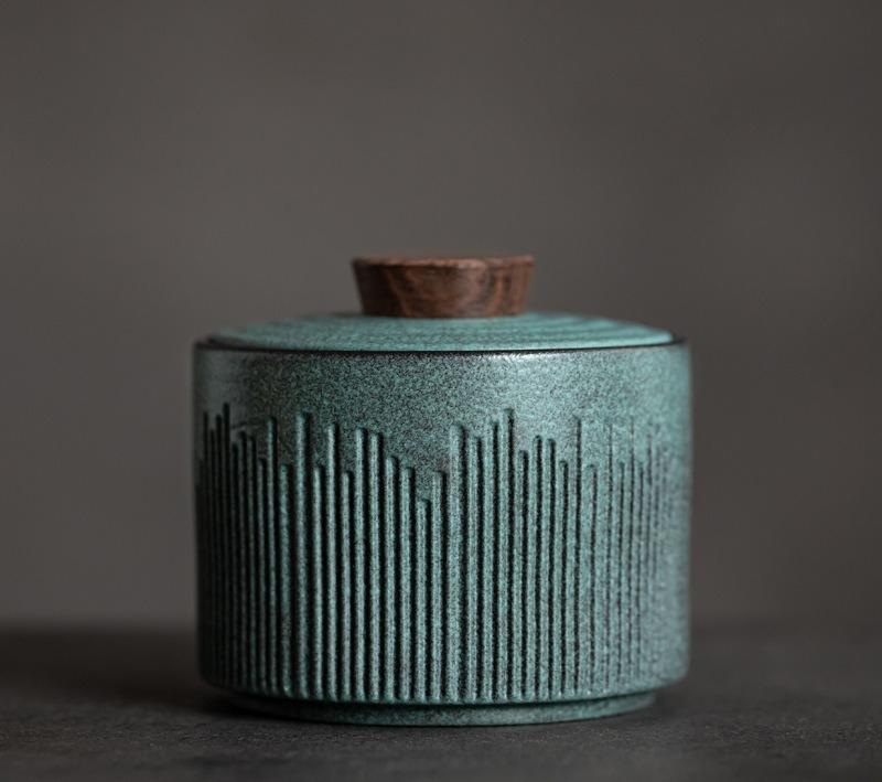 Kleine Teedose Keramikgefäß Kaffeedose Tragbare Teedose Snacks Versiegeltes Glas Dekorativer Vorratsbehälter Lebensmittelorganisator Süßigkeitengläser