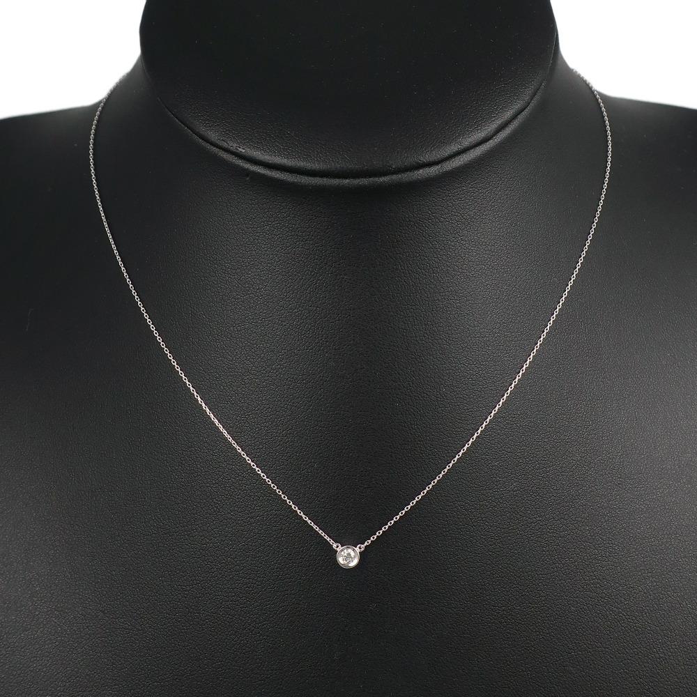 4℃ 1P Diamond Necklace K18 White Gold/diamond 1.5g Women Used
