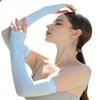 Custom Ice Silk Fingerless Arm Sleeves High Elastic Sun Protection for Outdoor