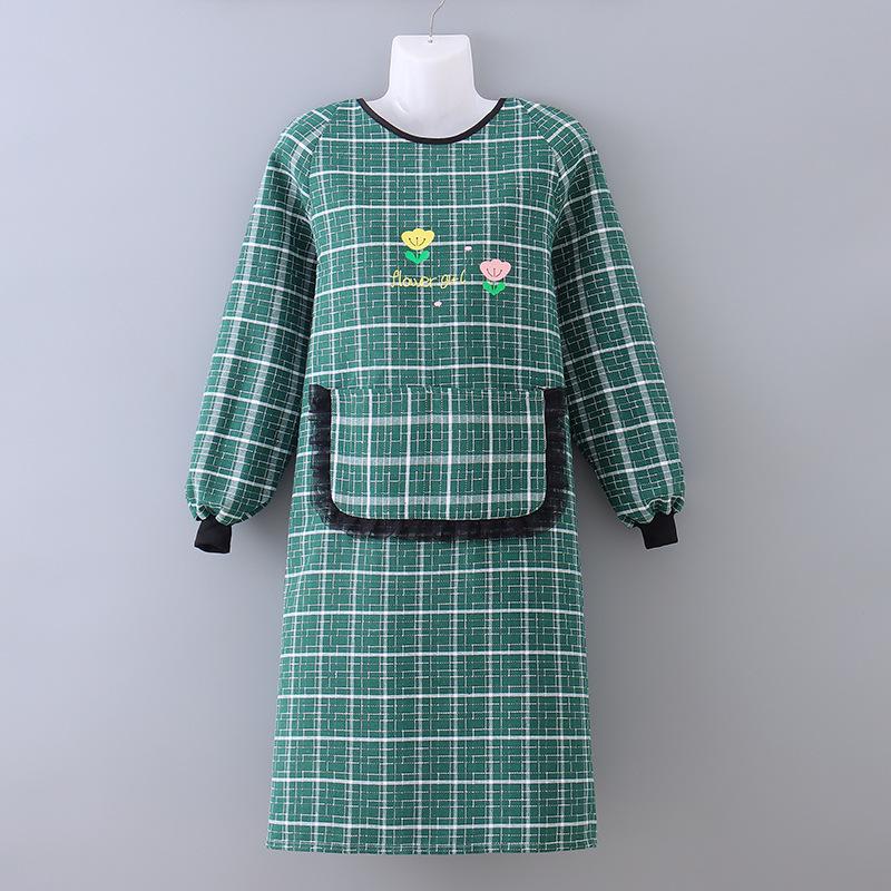 Plus Size Reversible Long Sleeve Work Apron