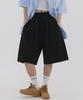 PIANER Multi-Tuck Bermuda Sweat Shorts (Black)