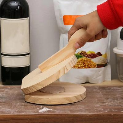 Manual Wooden Dumpling Skin Presser Round Labor-Saving Dumpling Wrapper Maker Ergonomic Handle Dough Press Pastry