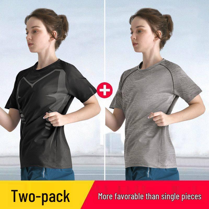 Plus Size Women's Quick-Dry Summer Running T-Shirt: Loose, Breathable Yoga & Fitness Top